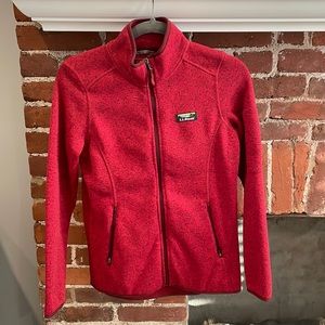 L.L. Bean Red Fleece Lined Zip Up